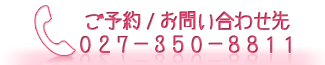 ご予約・お問い合わせ先は　０２７－３５０－８８１１